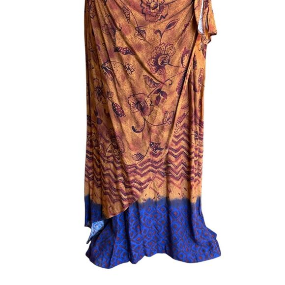 Scarlett Vintage Wrap Maxi Dress Artsy Boho Lagenlook Floral Sleeveless Size 10 - Picture 6 of 11